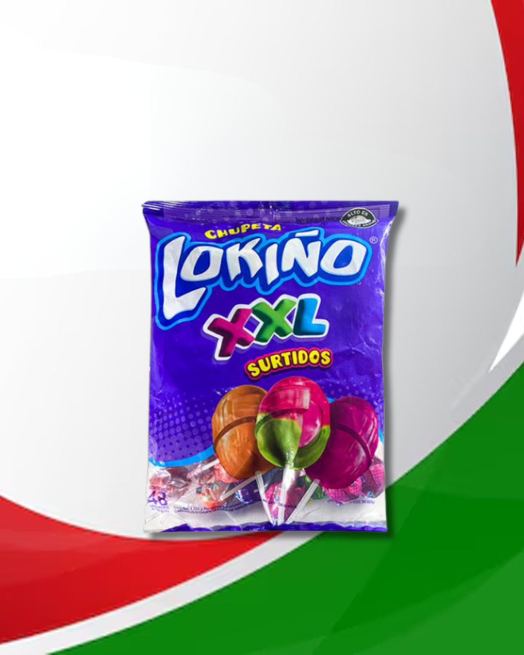 Chupeta Lokino XXL Surtidos 8 Bolsas x 48 Unid