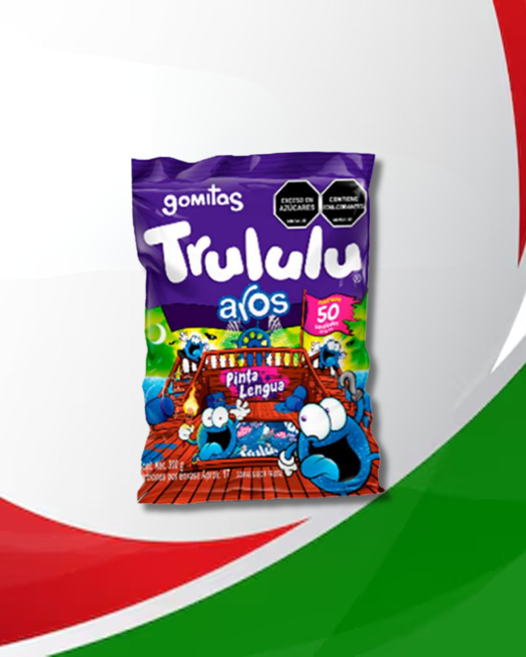 Gomitas Trululu Aros Pinta Lenguas 12 Bolsas x 50 Unid