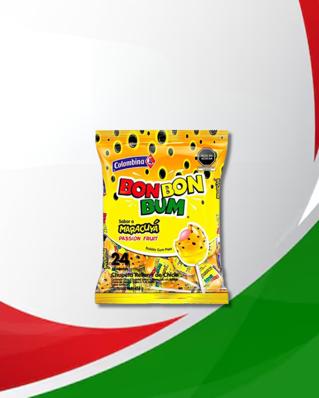 Chupetas Bonbonbum Maracuyá 15 Bolsas x 24 Unid