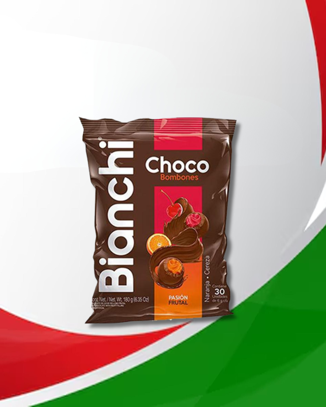 Bianchi ChocoBomBom Cereza - Naranja 18 Bolsas x 30 Unid