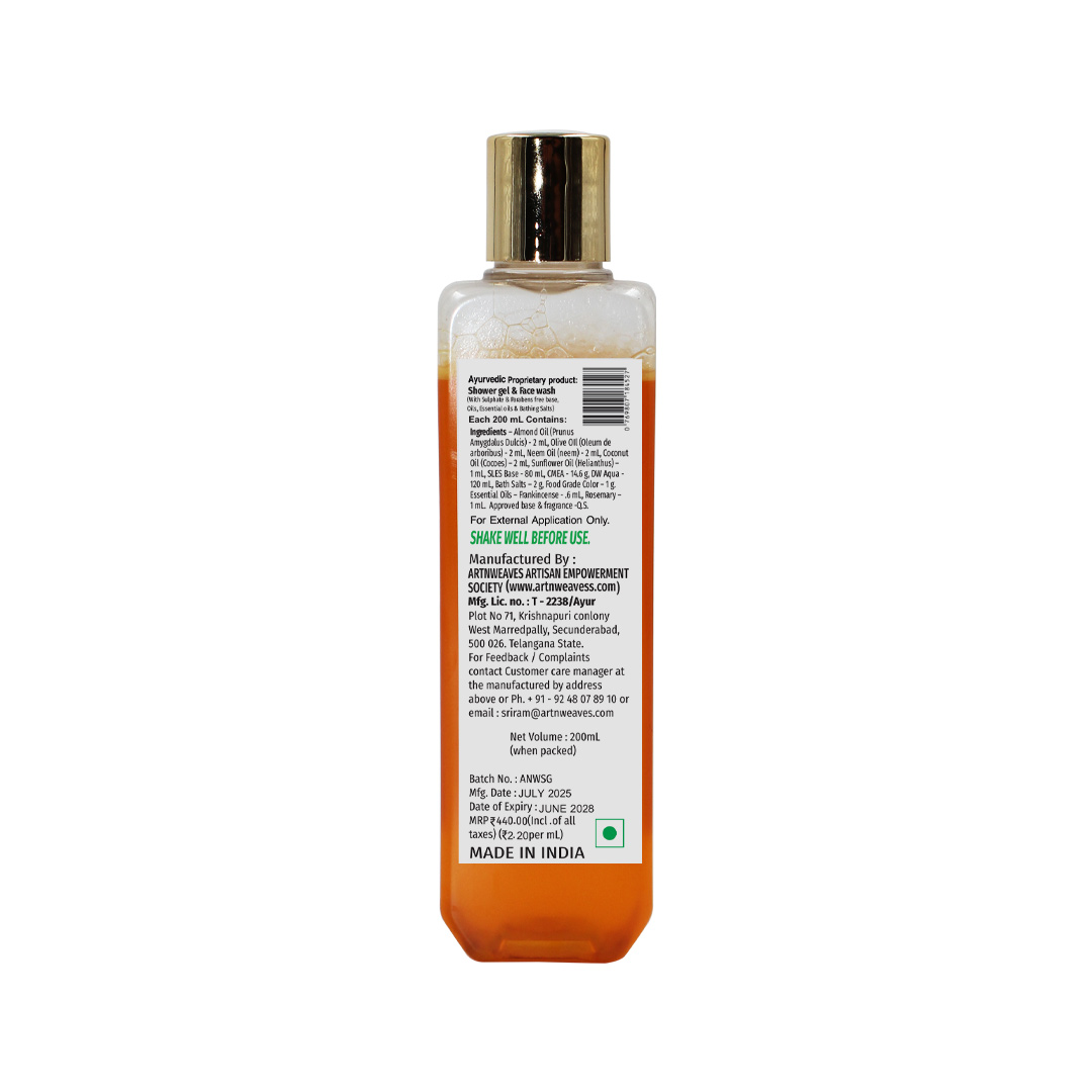 Almond Oil Essential Oils Shower Gel & Face Wash (Sulphates & Parabens-free Base)