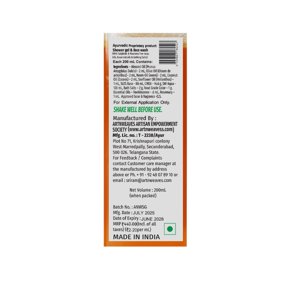 Almond Oil Essential Oils Shower Gel & Face Wash (Sulphates & Parabens-free Base)