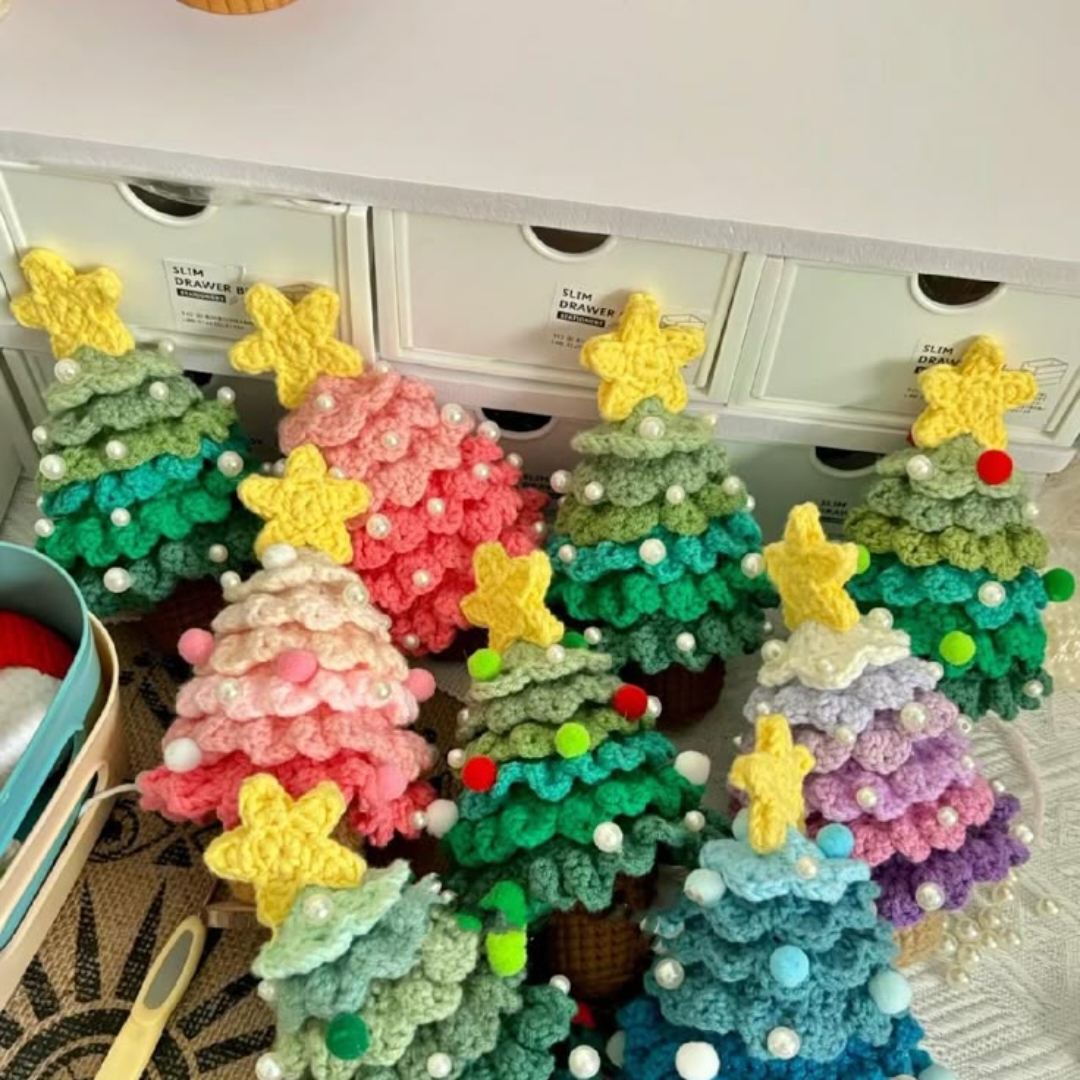 Handmade Crochet Christmas Trees