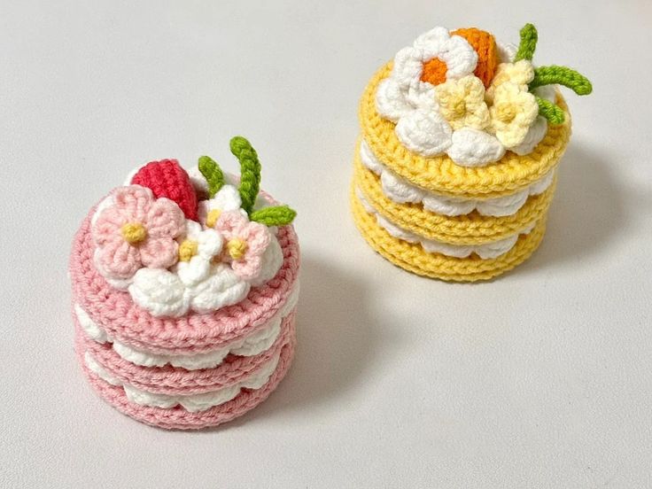 Handmade Crochet Macaron Cake Decor