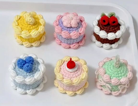 Handmade Crochet Mini Cakes
