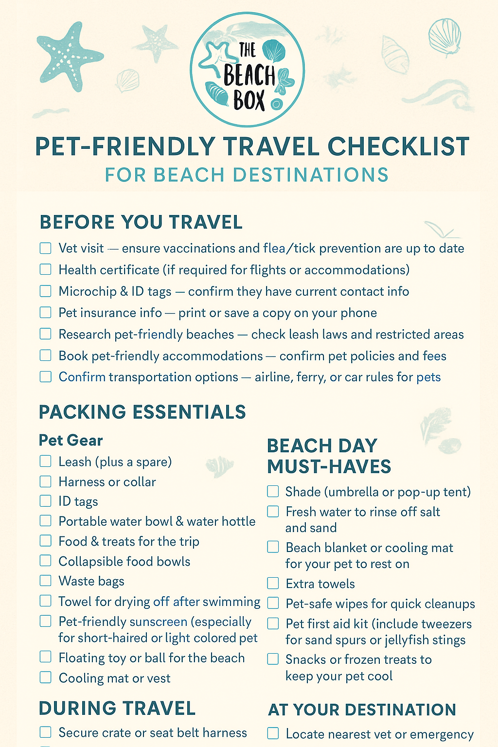 Pet-Friendly Travel Checklist for Beach Destinations