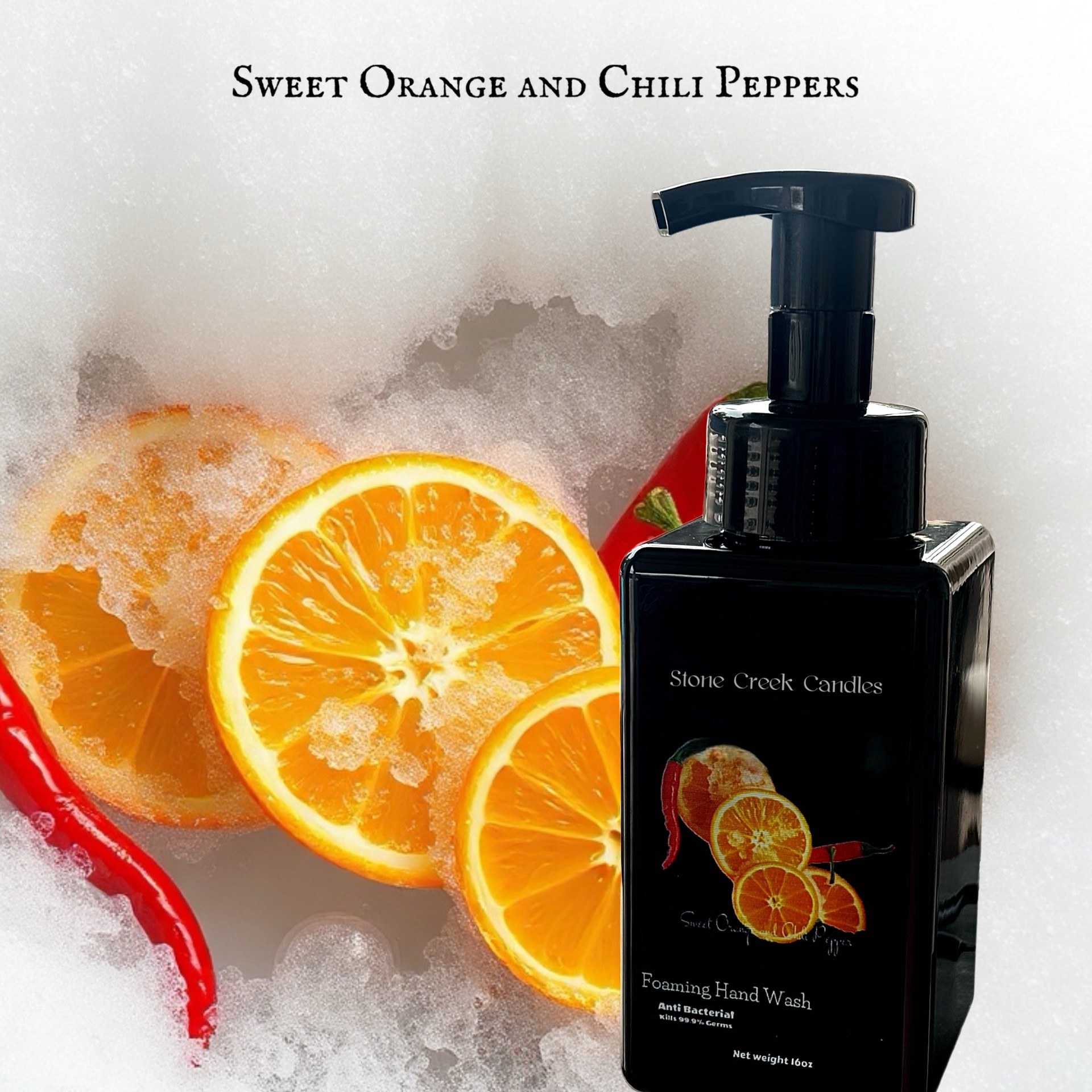 16oz Sweet Orange and Chili Peppers Foaming Hand Wash
