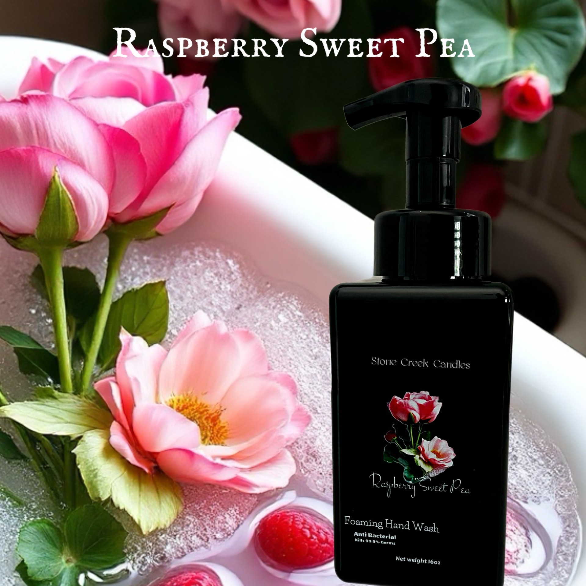16oz Raspberry Sweet Pea Foaming Hand Wash