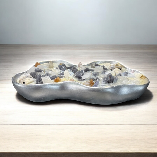 14oz The Nova - 4 wick Candle Bowl with Genuine Crystals