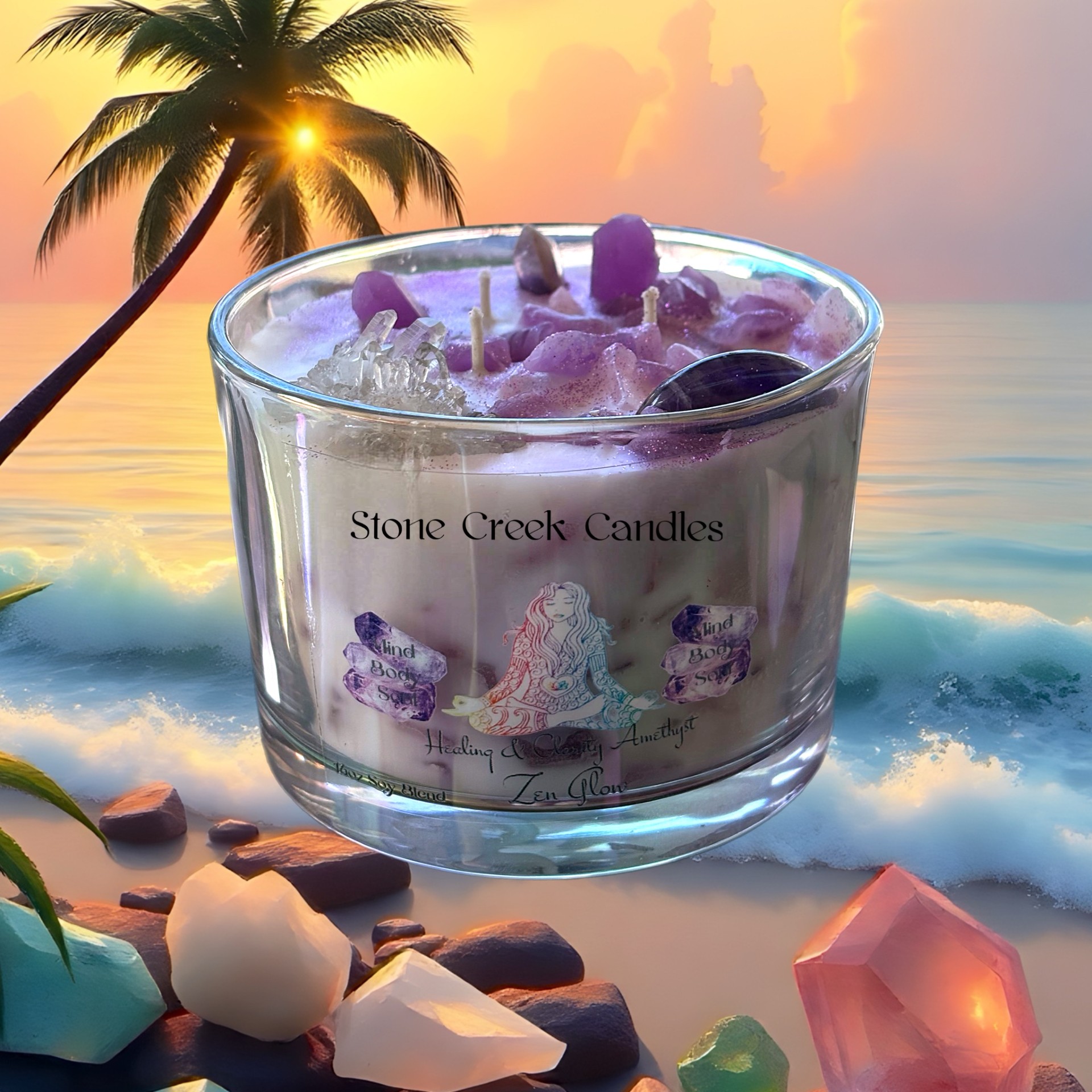 16oz Zen Glow Amethyst Candle