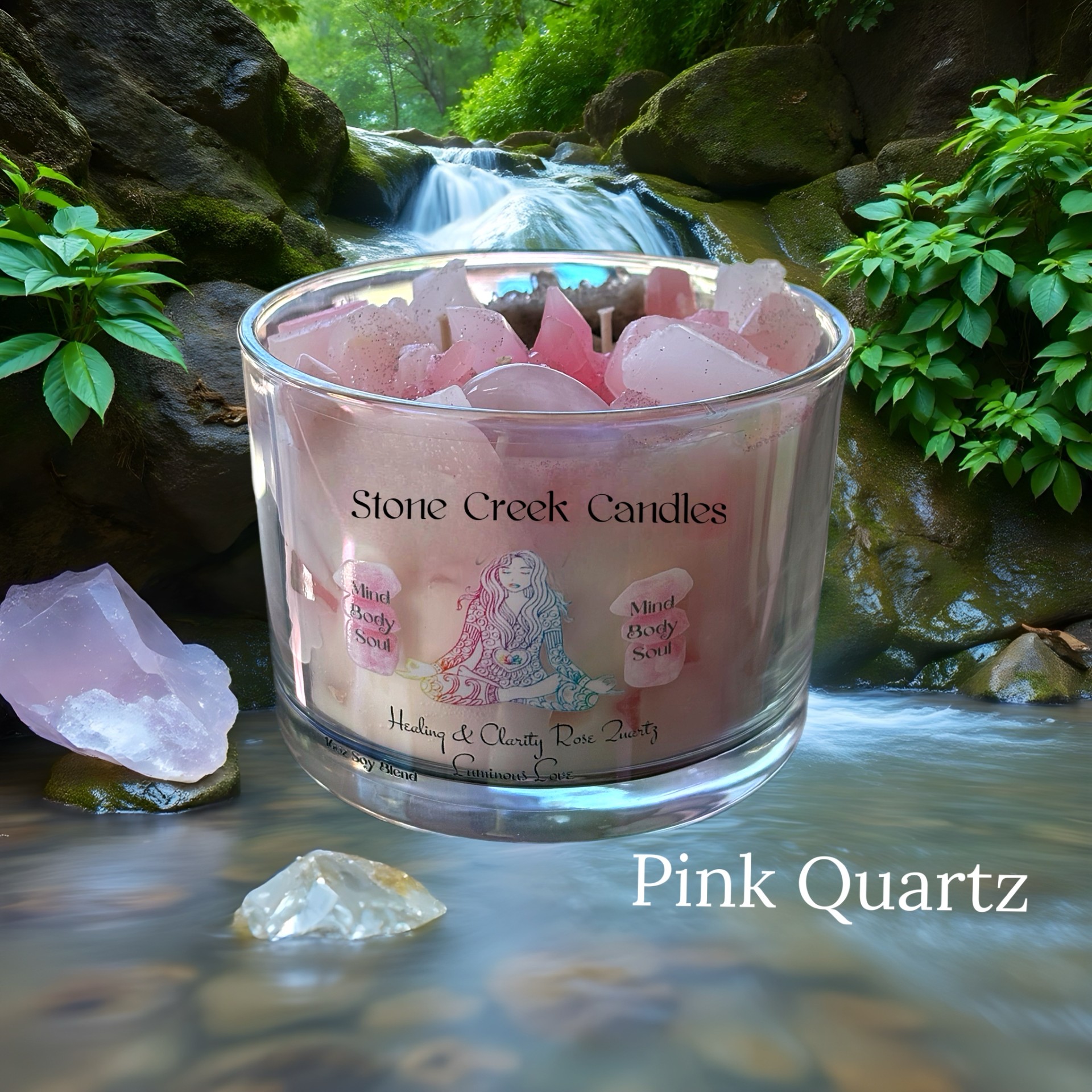 16oz Luminous Love Pink Quartz Candle