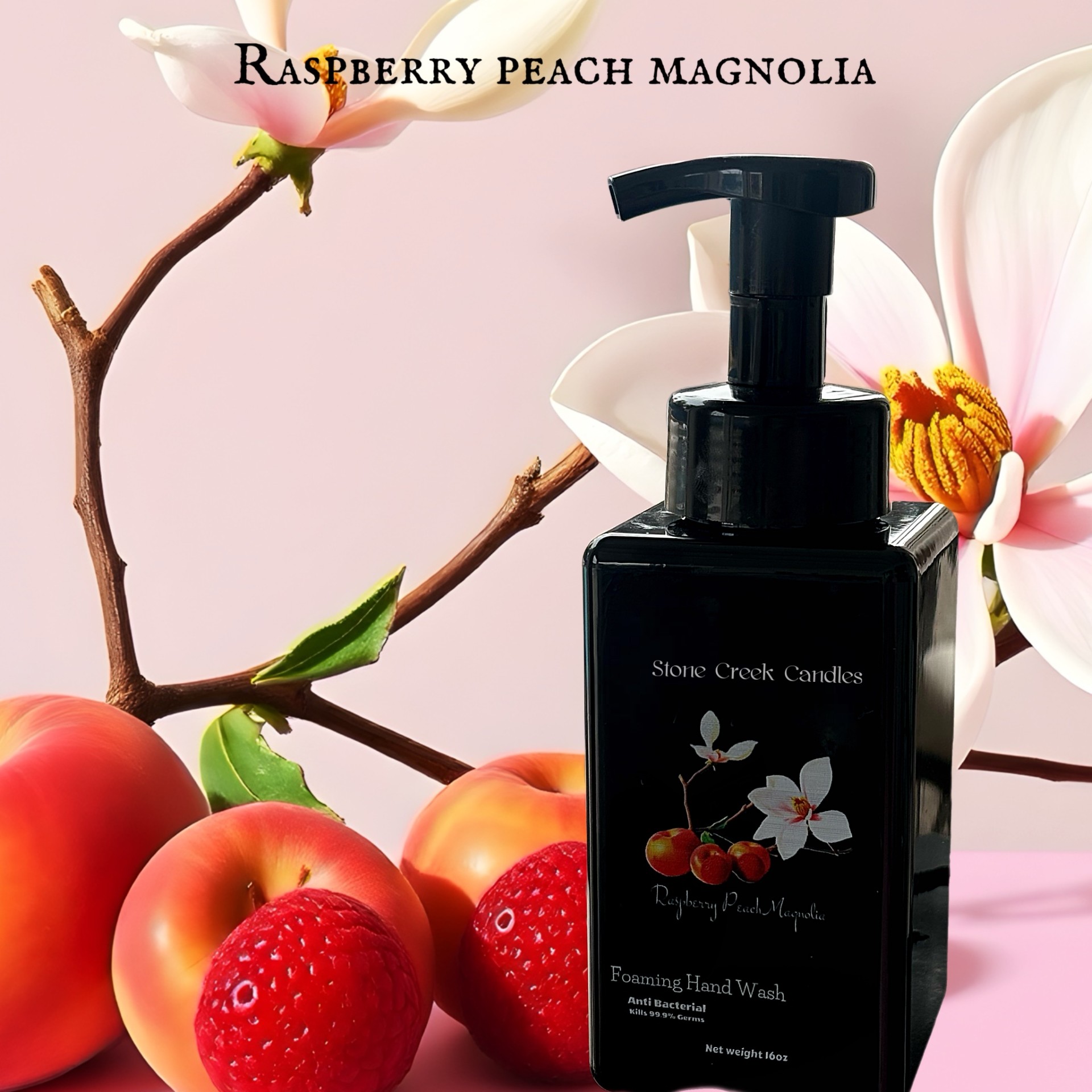 16oz Raspberry Peach Magnolia Foaming Hand Wash