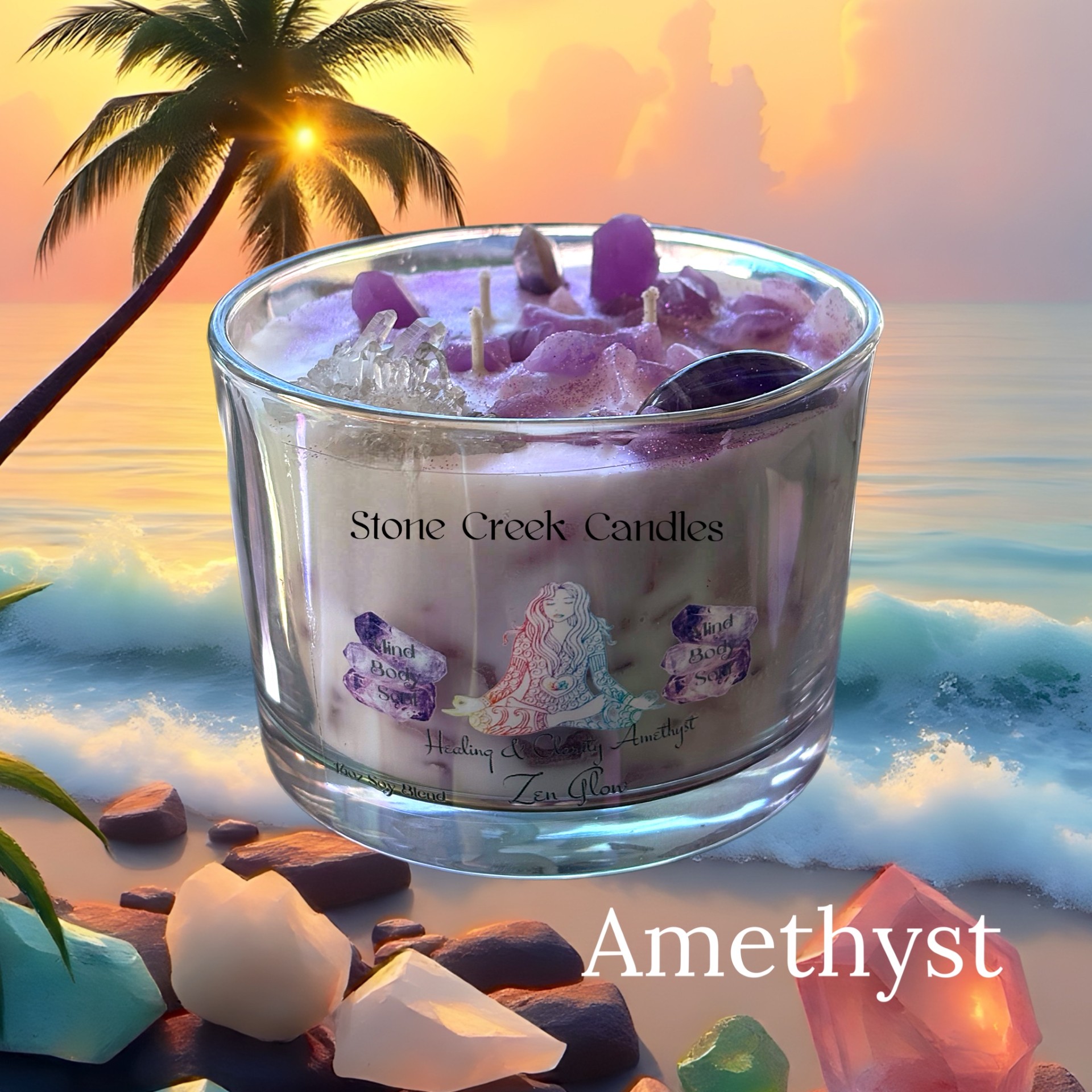 16oz Zen Glow Amethyst Candle
