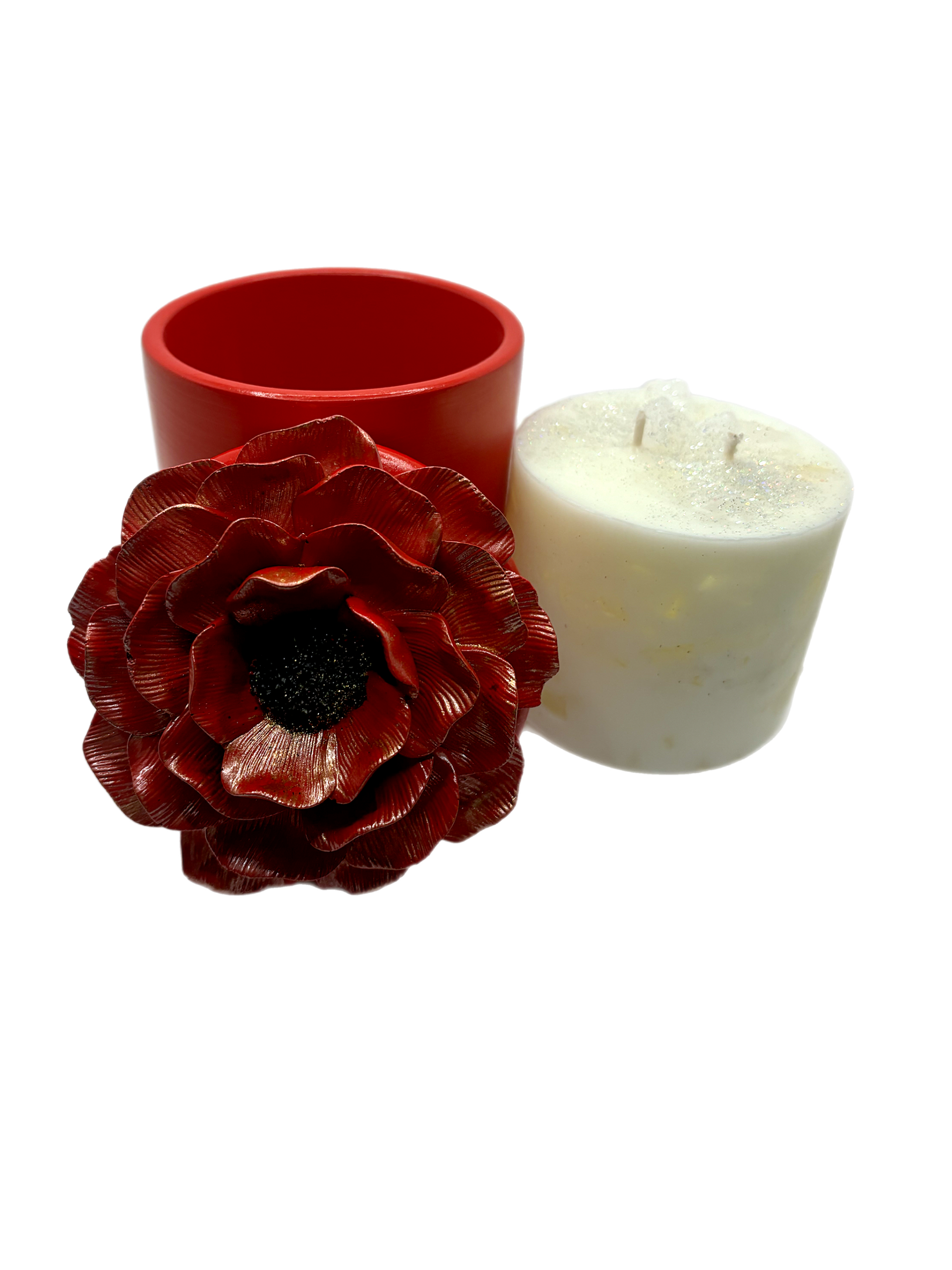 Red Flower Scented Candle