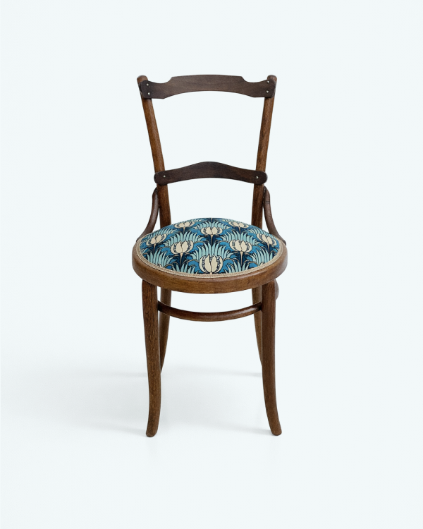 Restored Thonet Style Chair with William Morris Upholstery