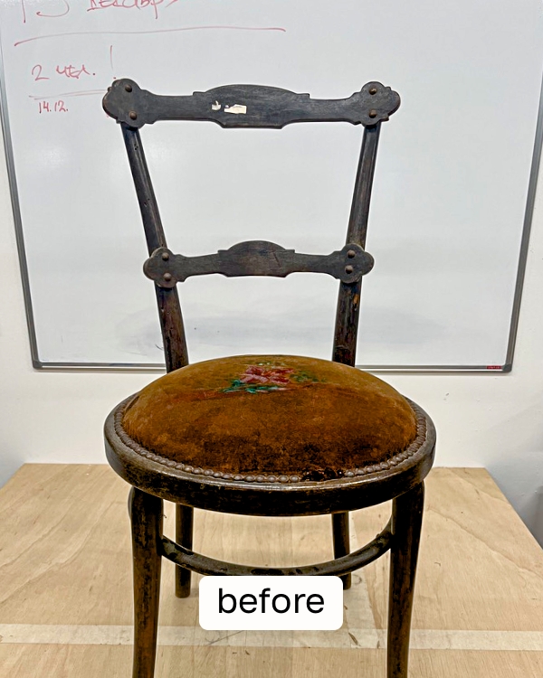 Restored Thonet Style Chair with William Morris Upholstery