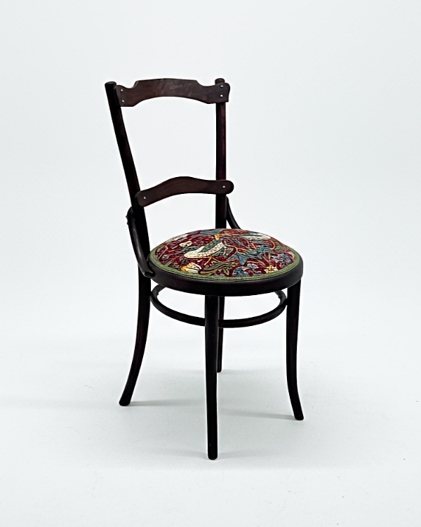 Restored Thonet Style Chair with William Morris Upholstery