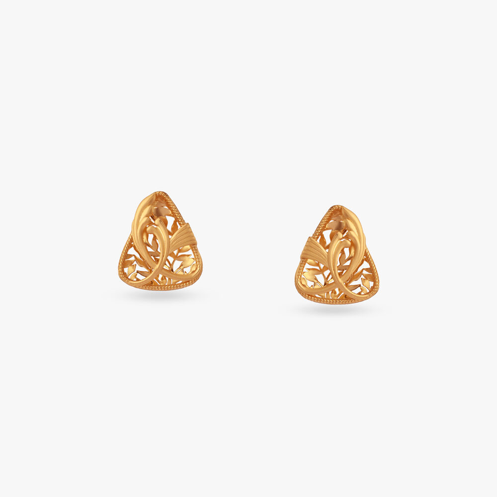 Gold Filigree Stud Earrings