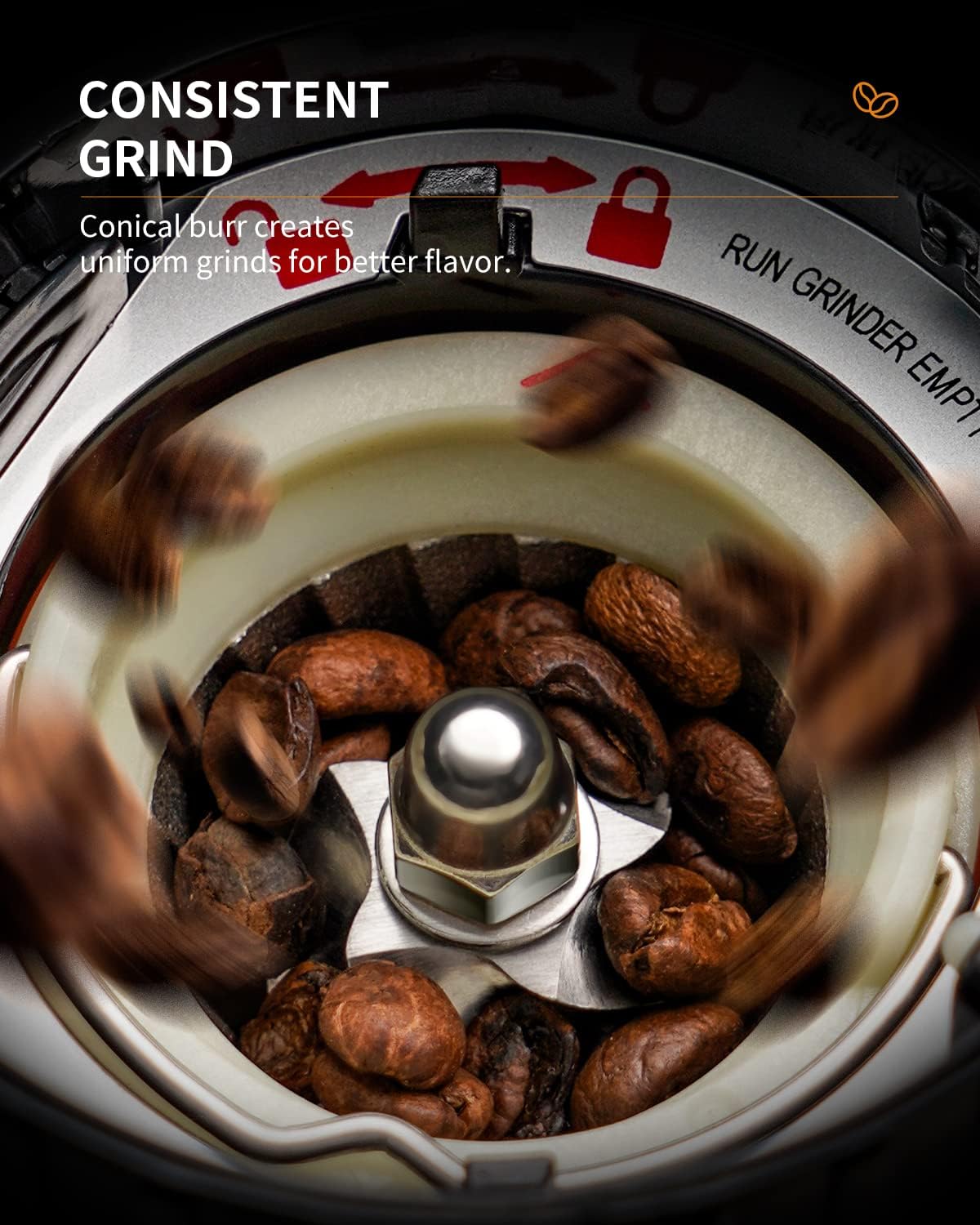 Shardor Molinillo De Café Con Rebabas Cónicas, 48 Ajustes