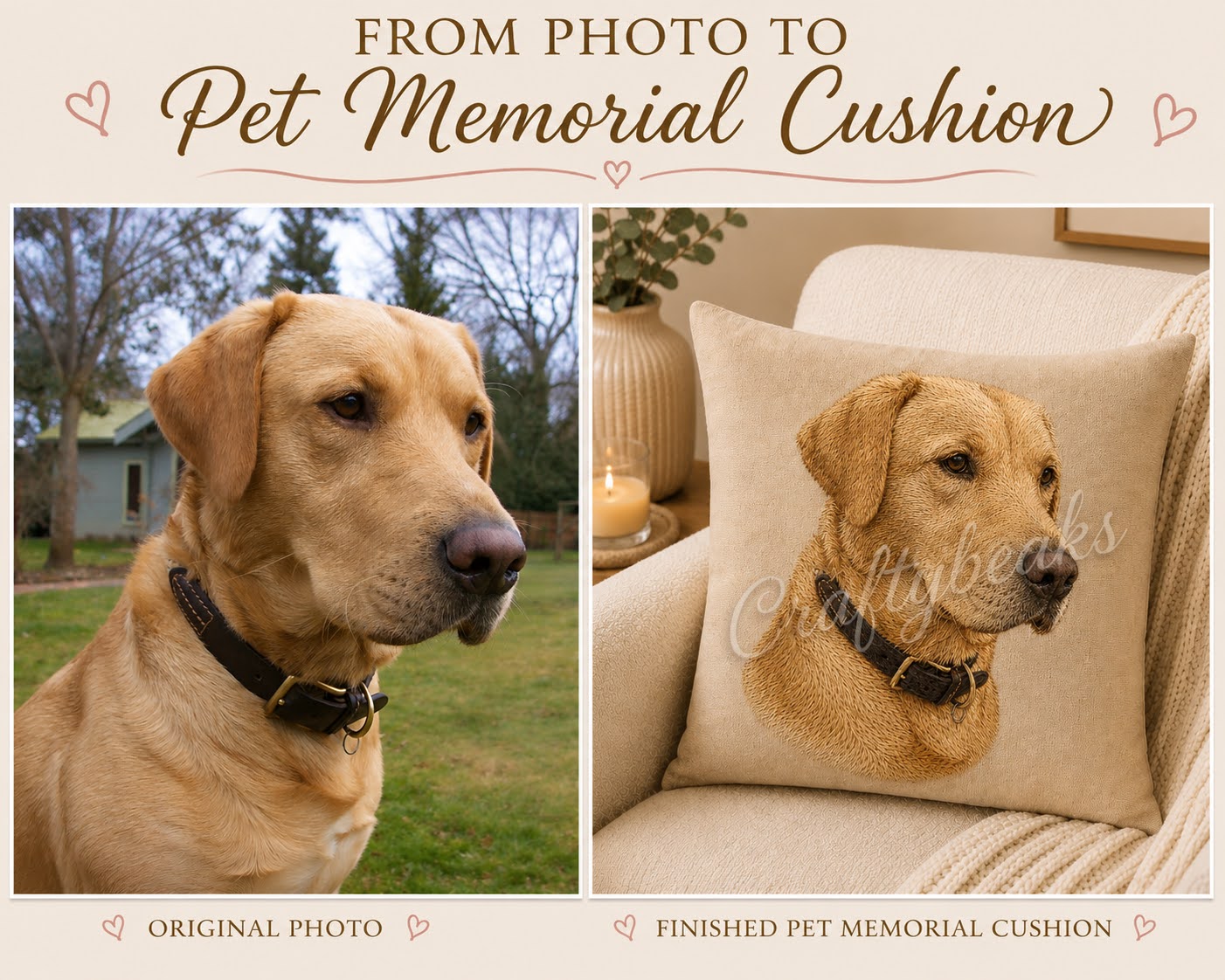 Personalised Pet Memorial Cushions, Dog, Cat, Bird, Horse.