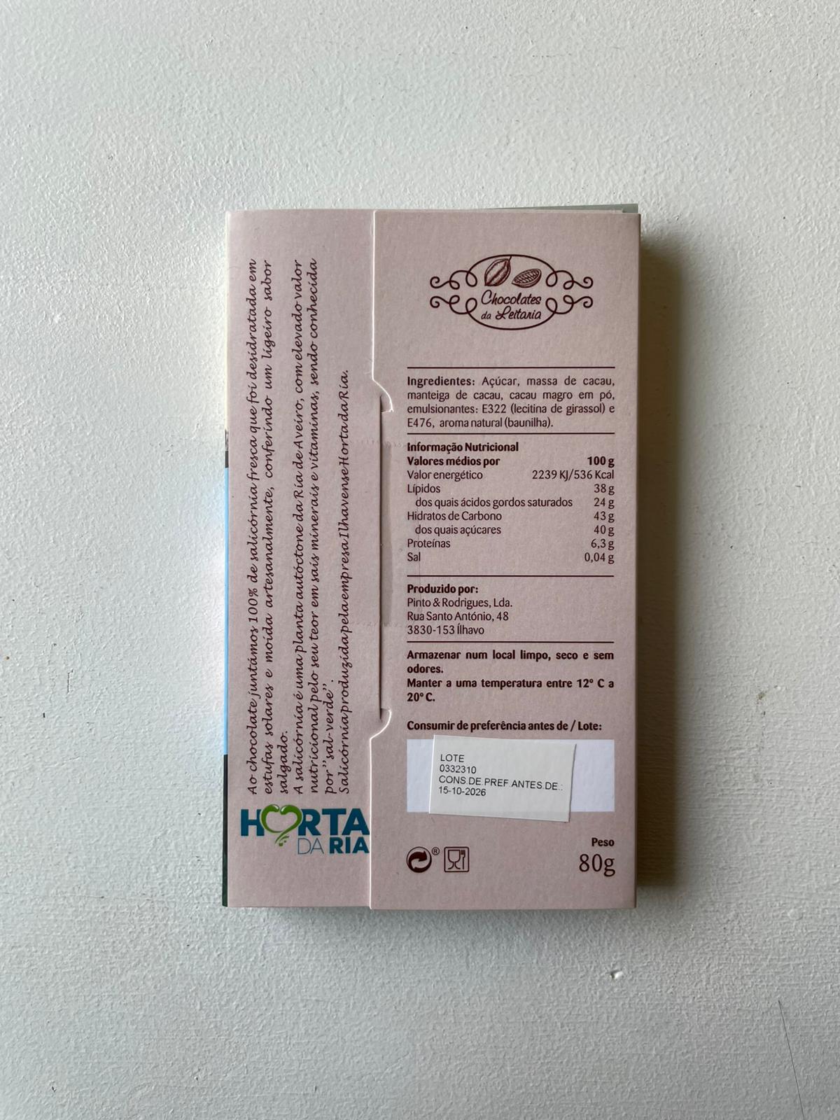 CHOCOLATE NEGRO COM SALICÓRNIA