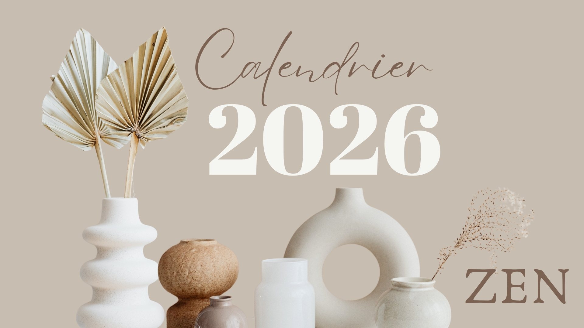 Calendrier 2026 zen à imprimer