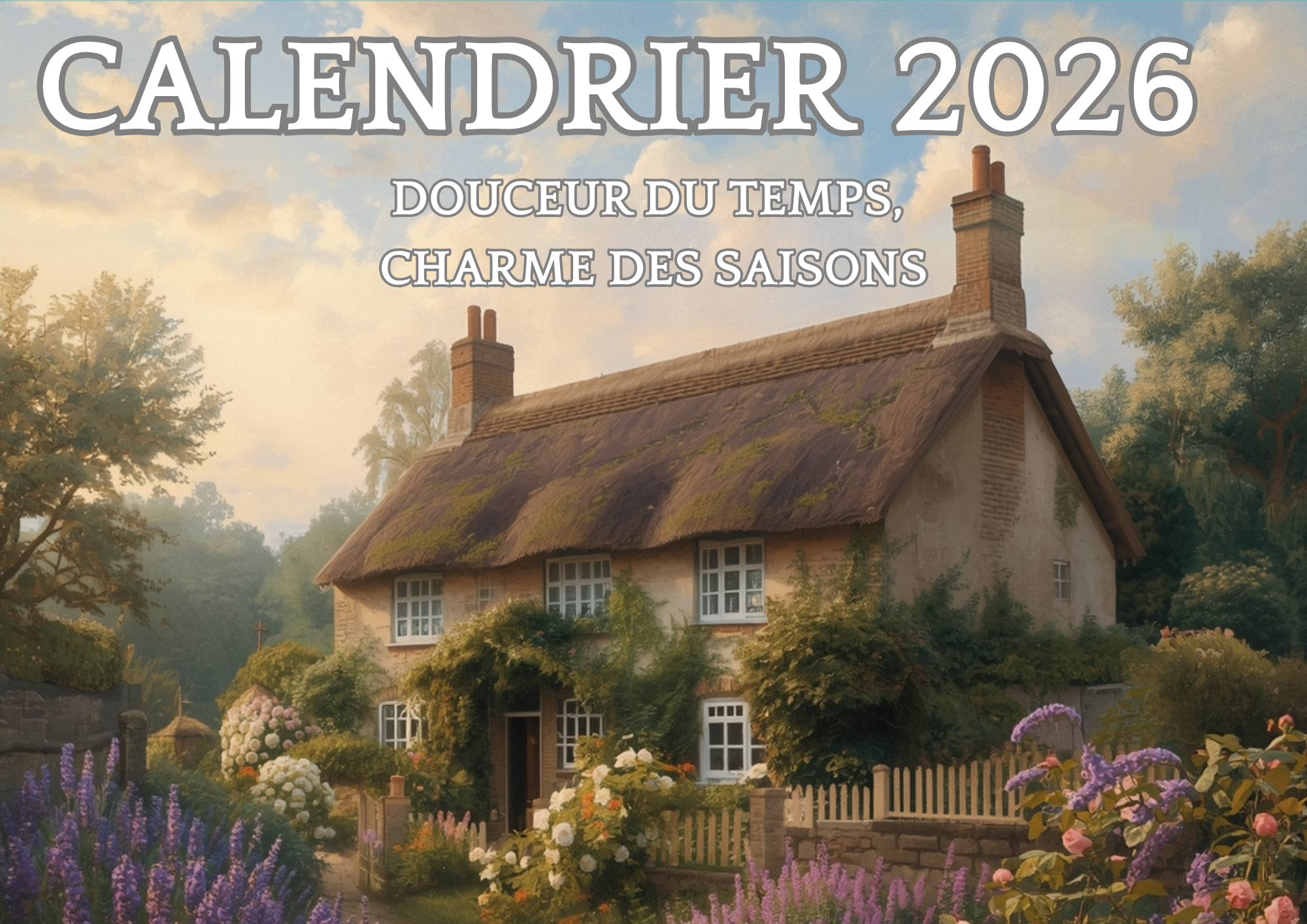 Calendrier 2026 Cottagecore à imprimer –ambiance champêtre