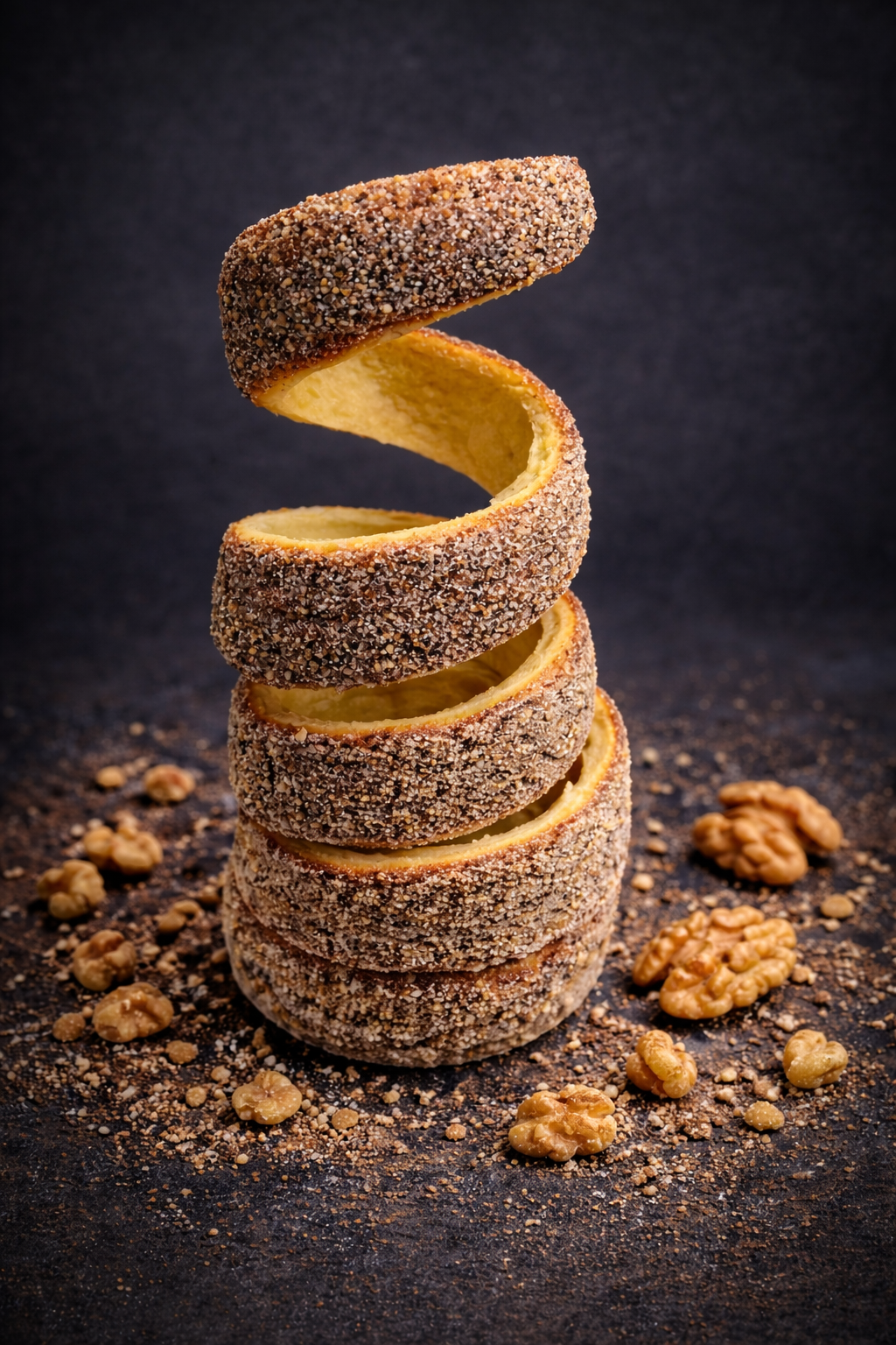 Chimney cake su graikinių riešutų miltais