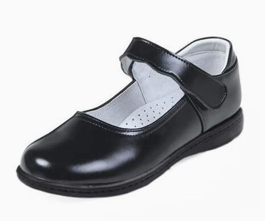 Black Leather Mary Jane Shoe