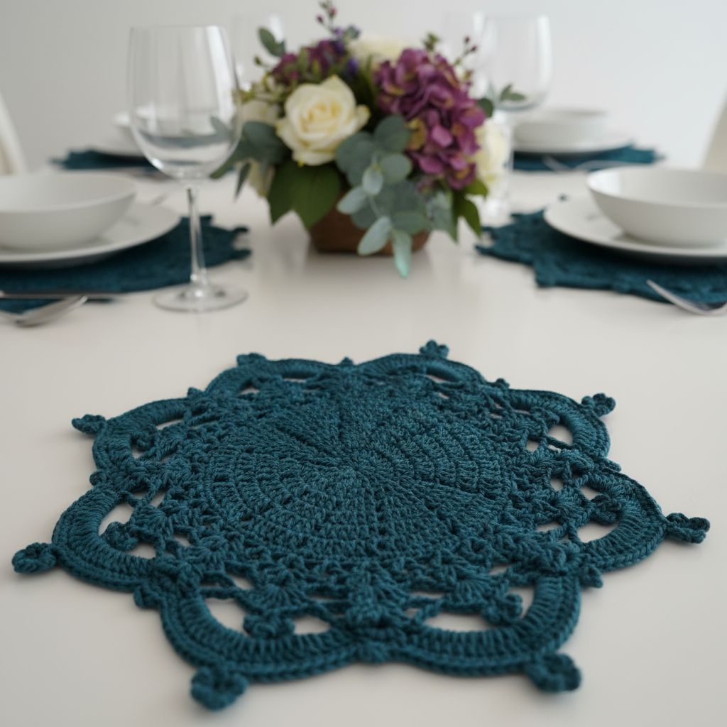 Sousplat Majestic azul petróleo