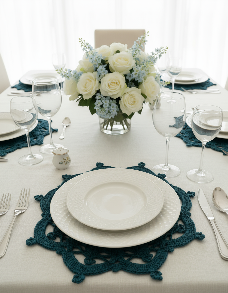 Sousplat Majestic azul petróleo 