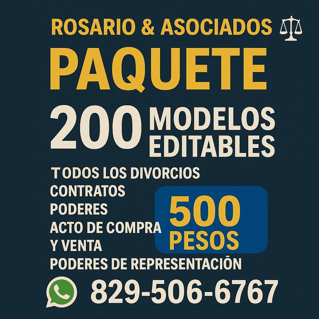 Paquete de 200 modelos editables