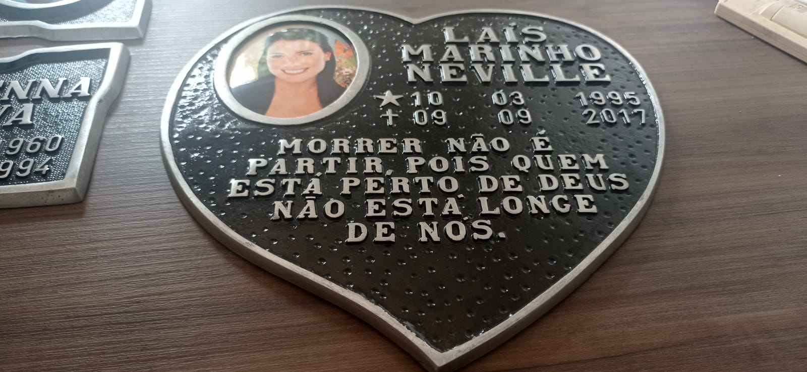Placa Coração com foto em porcelana 