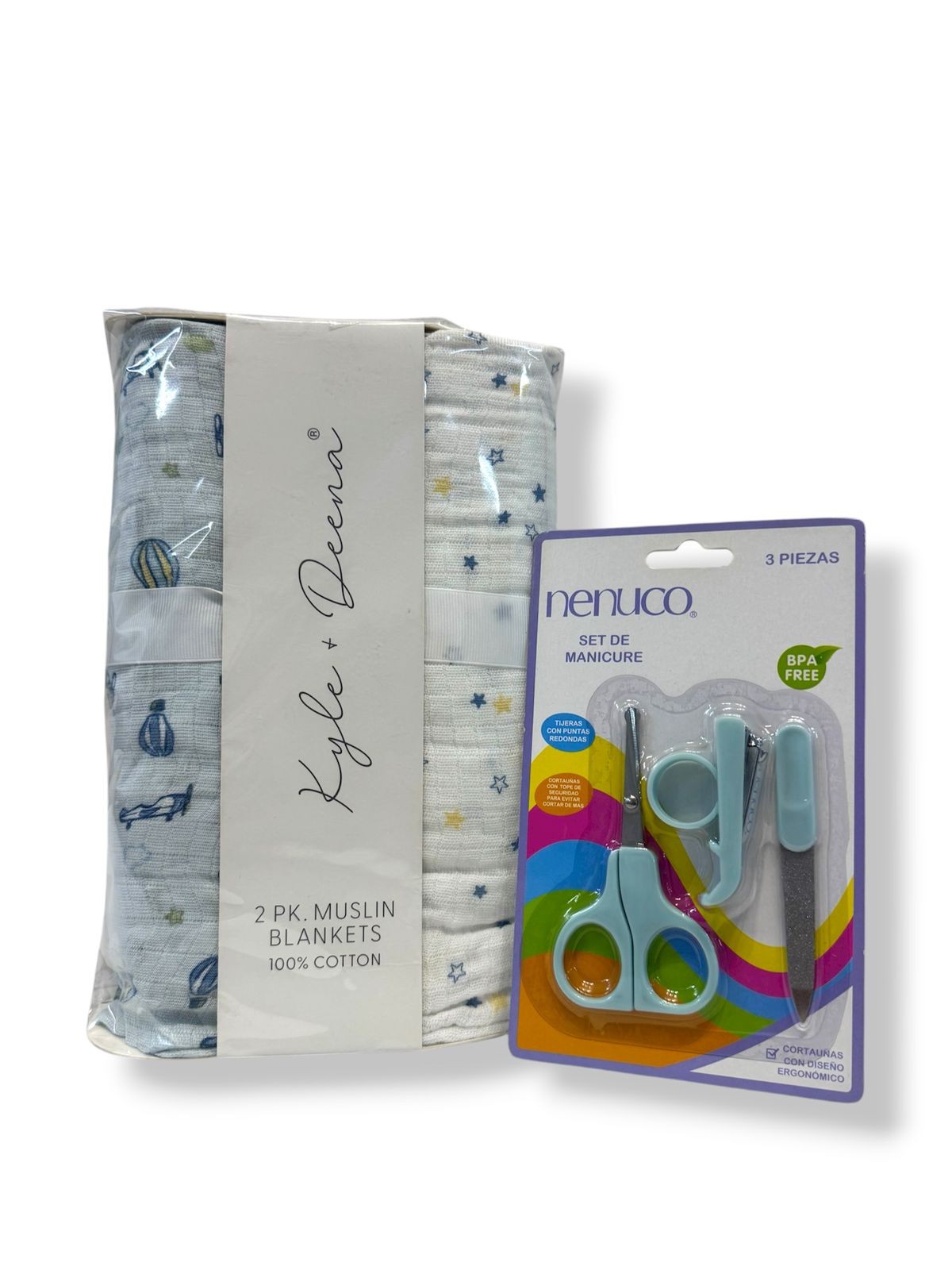 Kyle & Deena Muslin Blankets and Nenuco Manicure Set