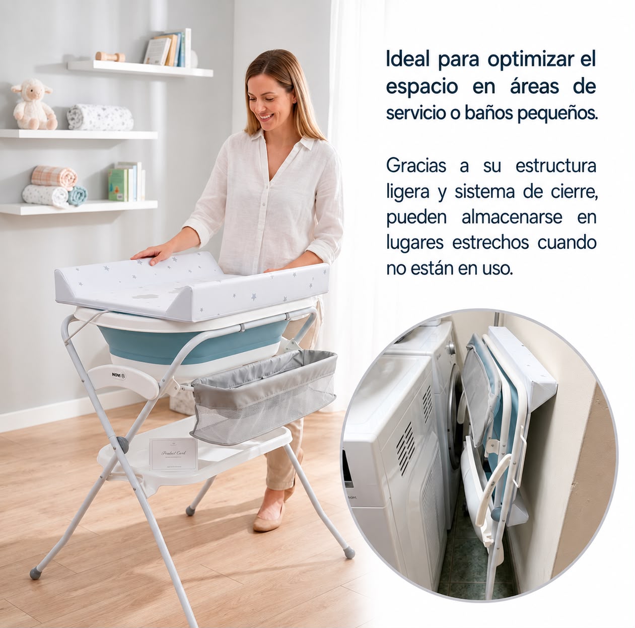 Bañera con cambiador para bebé