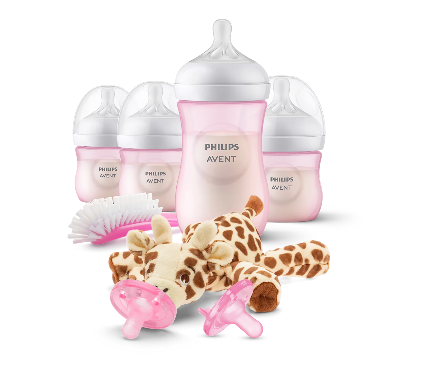 Set Biberones Avent con Chupon y Cepillo 