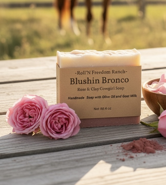 Blushin Bronco Rose & Clay Cowgirl Soap