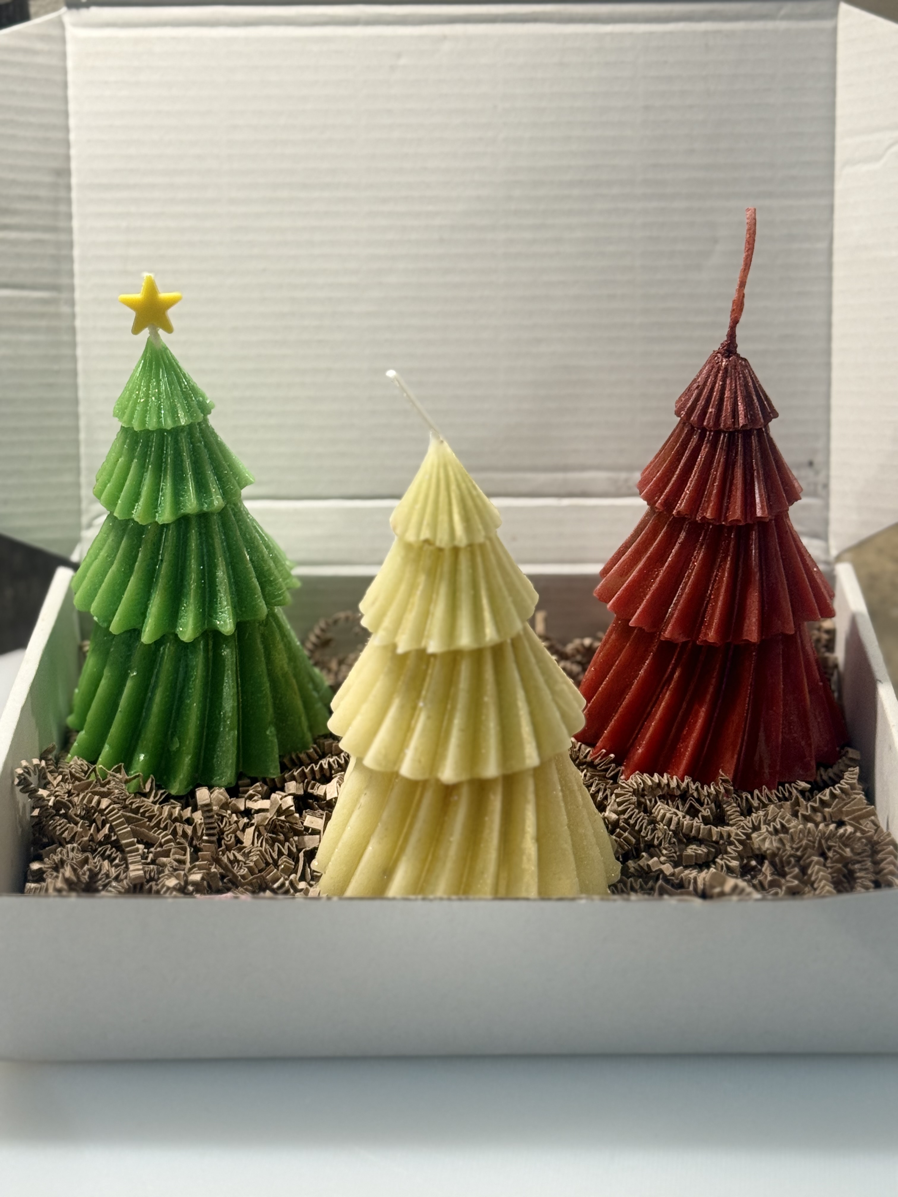 Christmas Tree Shaped Candles Set