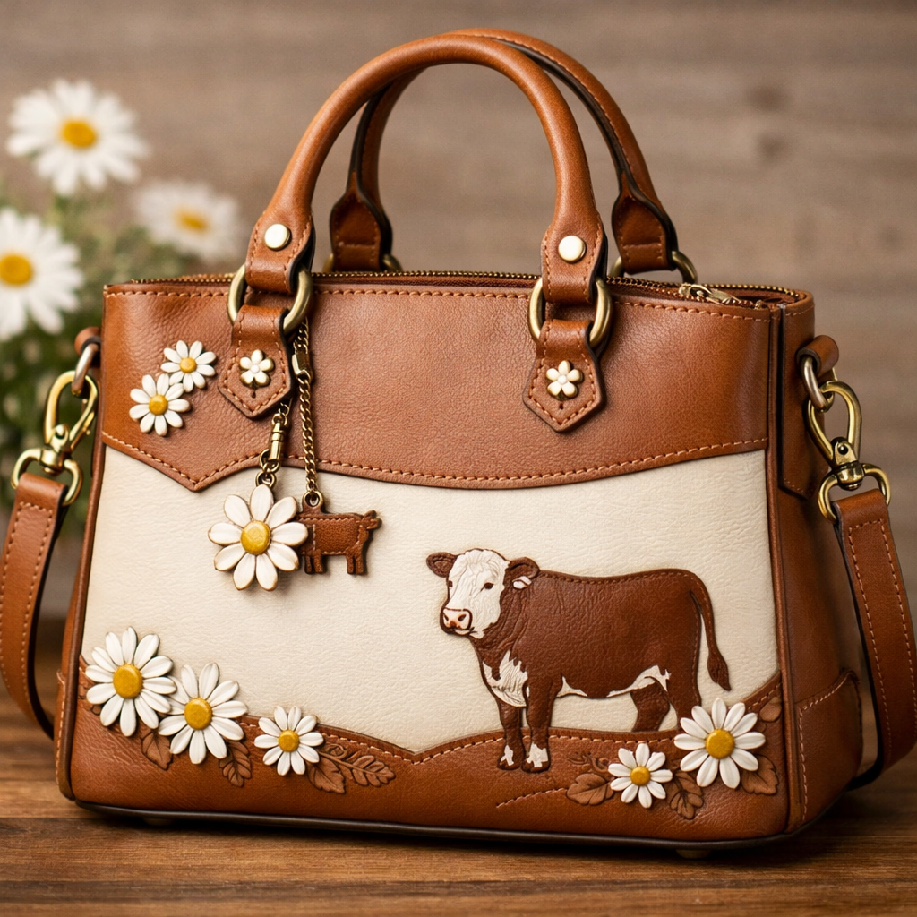 Classic Two-Tone Leather Handbag
