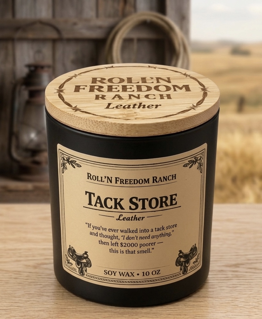 Tack Store Leather Candle