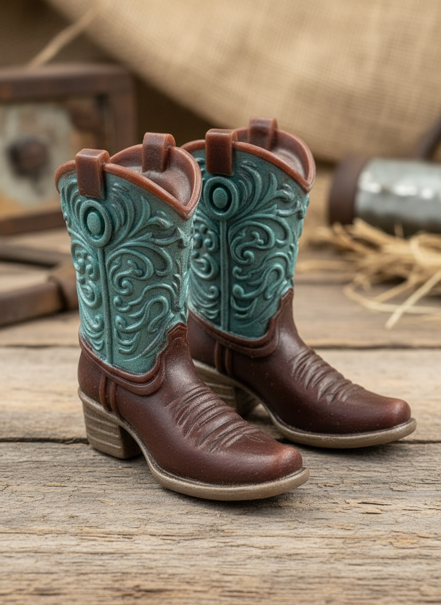 Western Cowboy Boots candle set