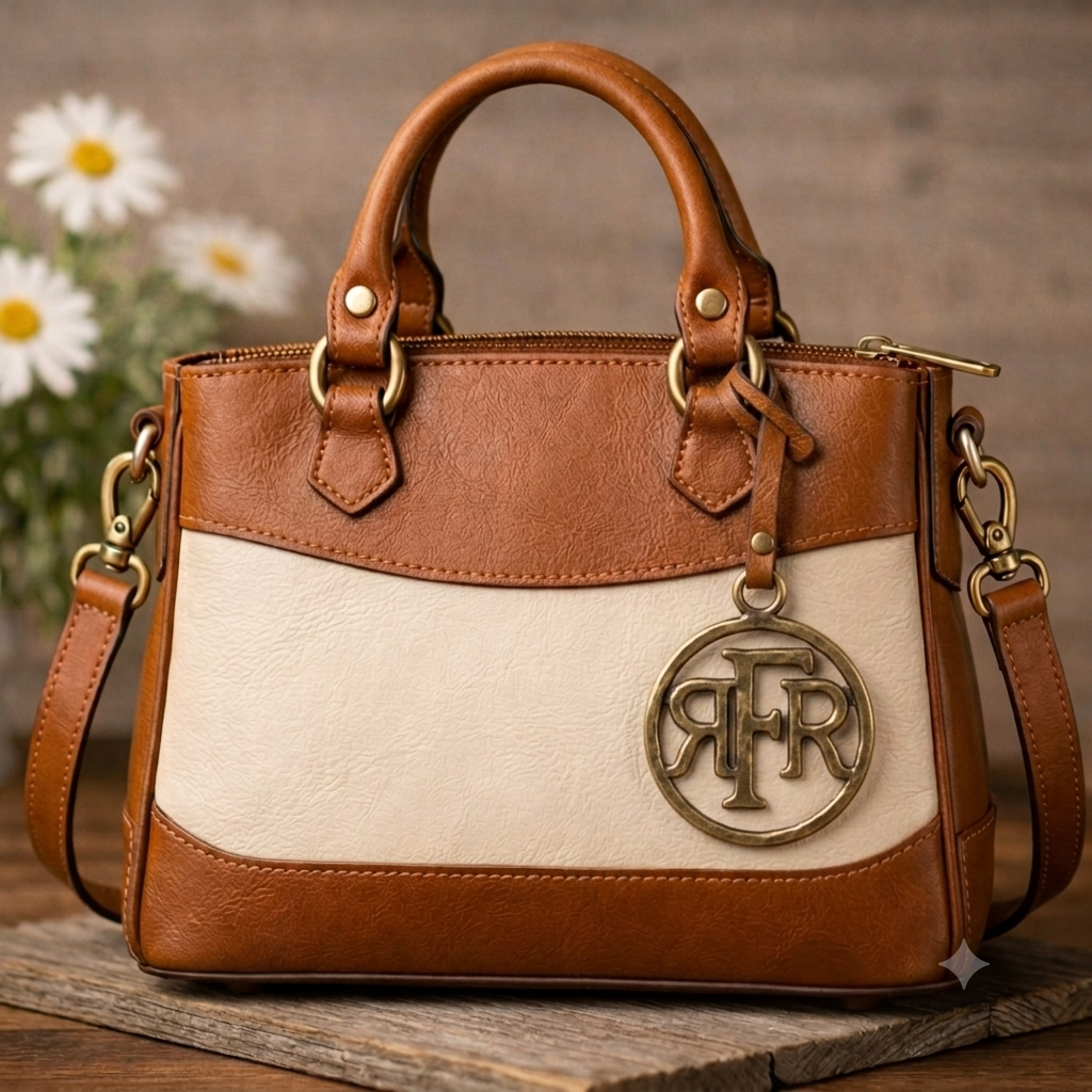 Classic Two-Tone Leather Handbag