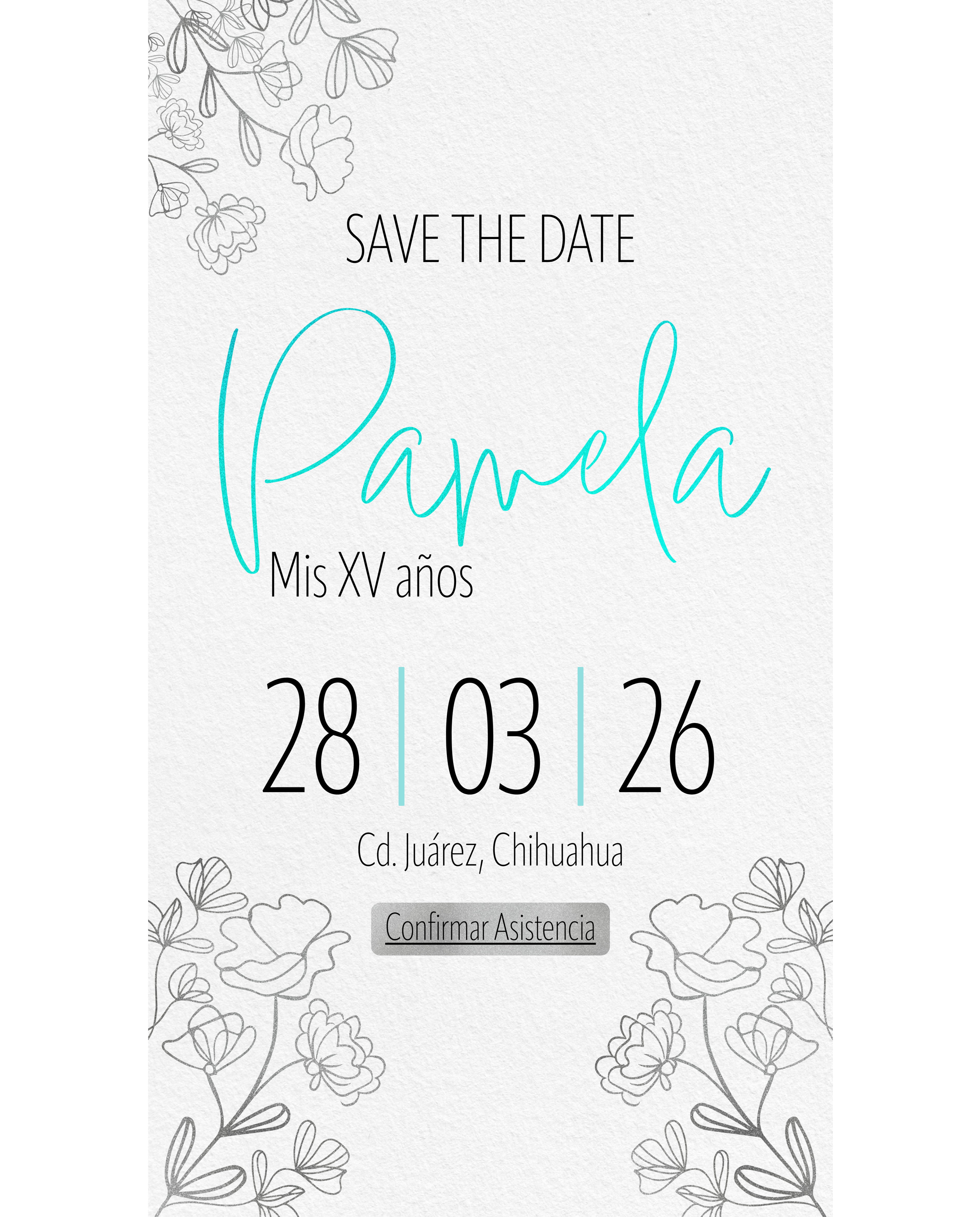 Save The Date Flores Abstractas MOD.1