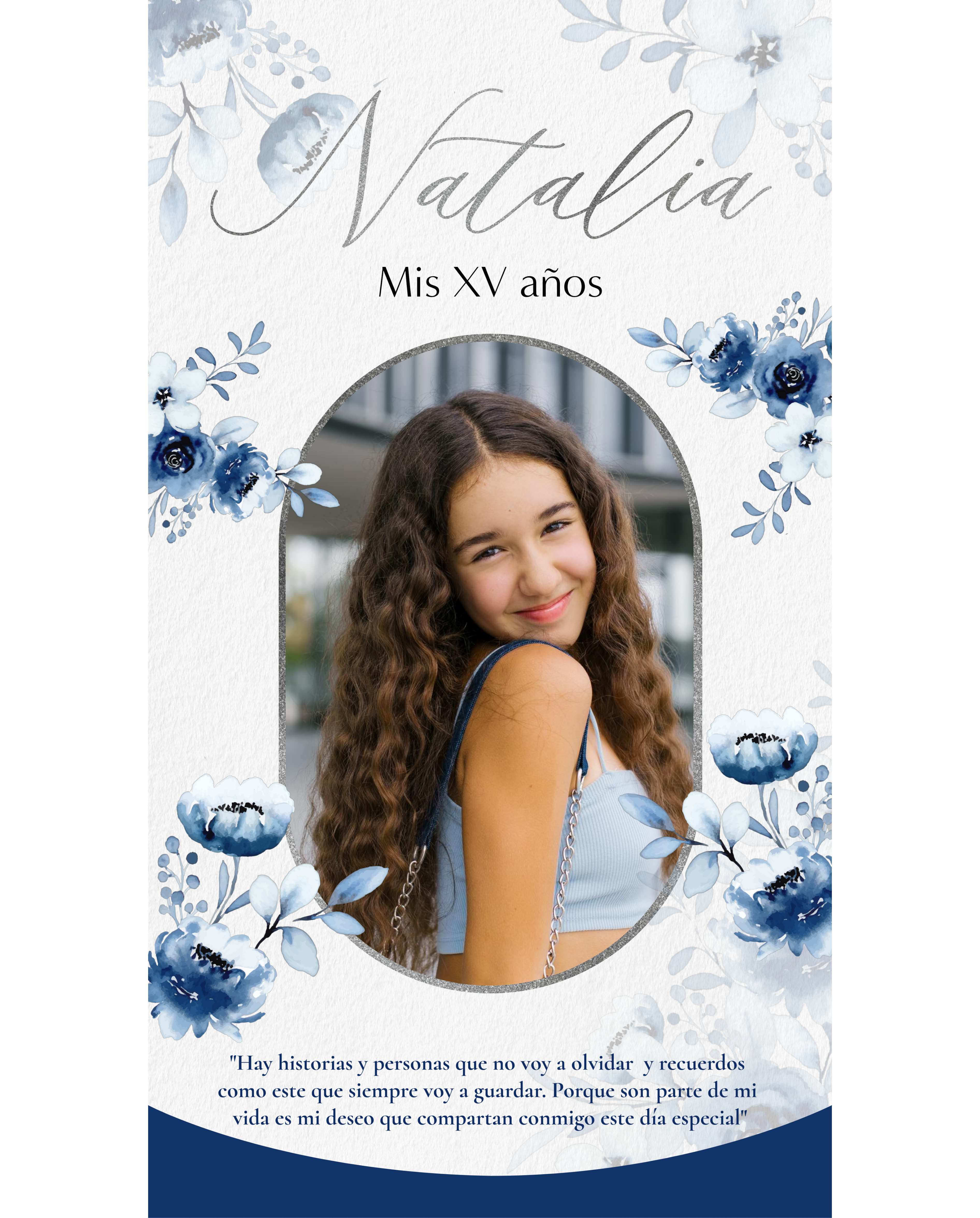 Flores Acuarela Azul Rey MOD.1