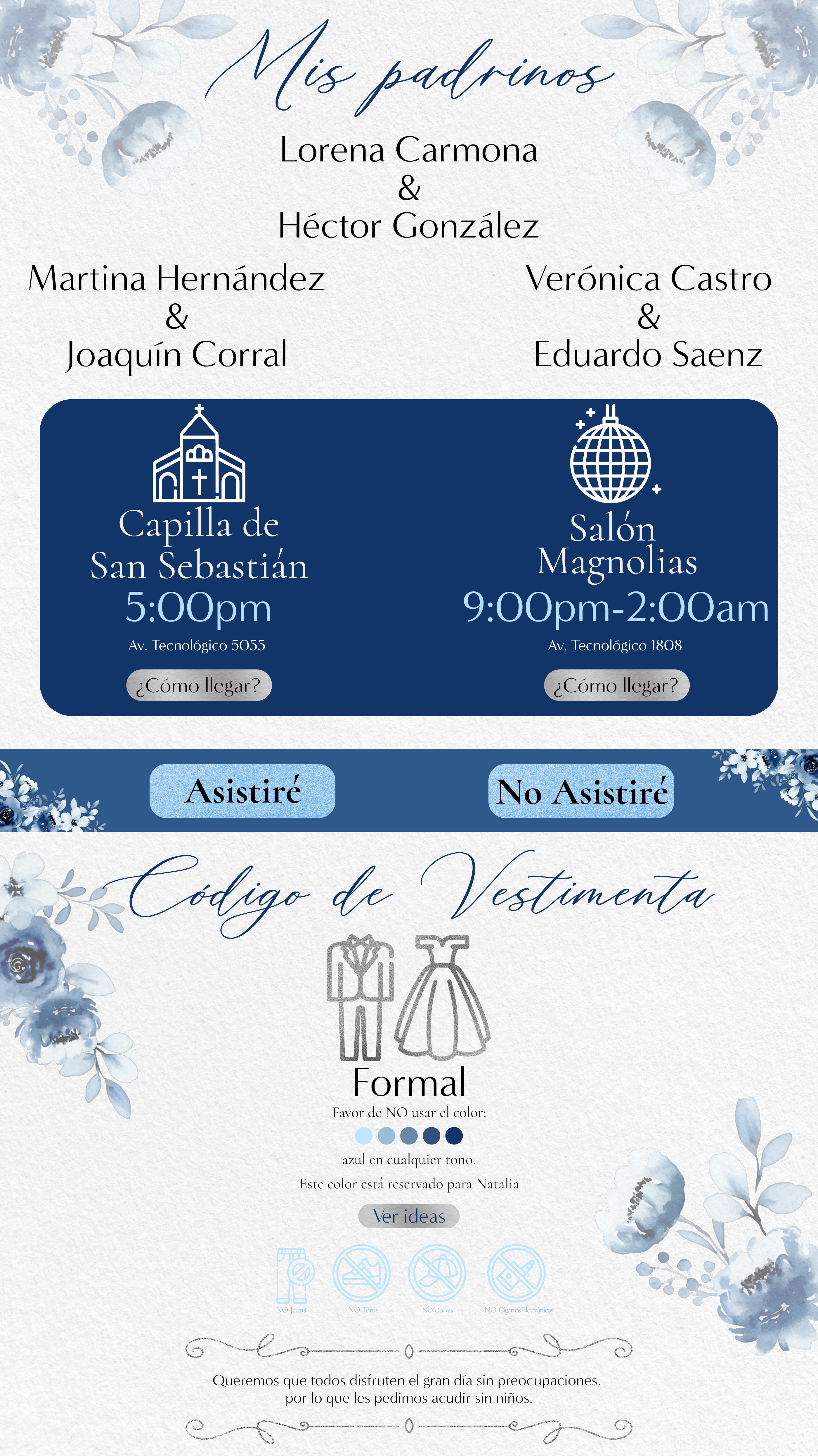 Flores Acuarela Azul Rey MOD.1