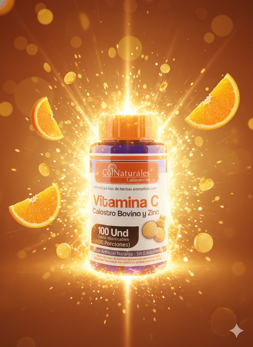 Vitamina C Calostro Bovino y Zinc Capsulas