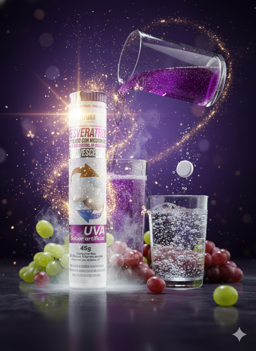 Resveratrol tabletas efervescentes sabor uva