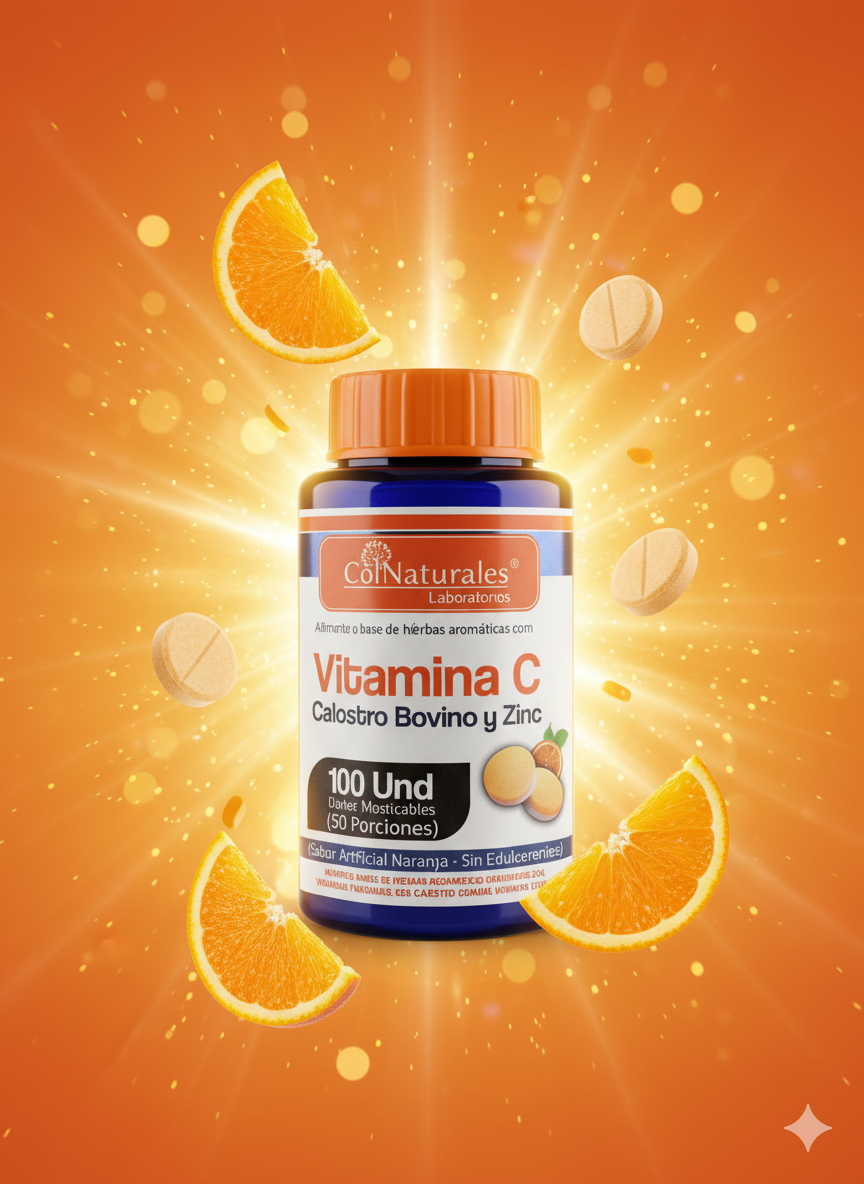Vitamina C Calostro Bovino y Zinc Capsulas