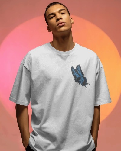 Blue Butterfly Graphic T-Shirt