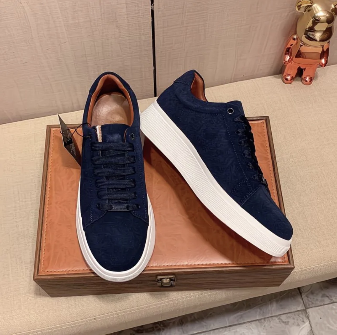 Baskets bleu marine en daim